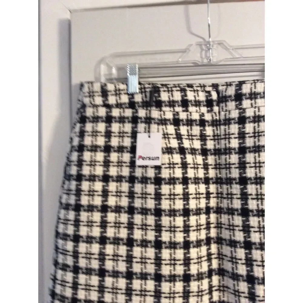 New NWT Plaid Skirt Womens Size 14 Lined Persun